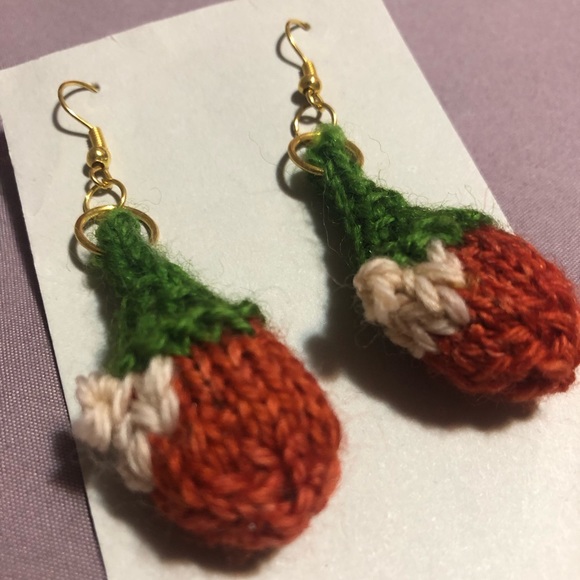 Hand Knitted Earrings - Picture 4 of 5